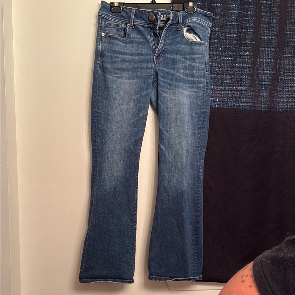 American Eagle Outfitters Blue Flare Wide Leg Jeans